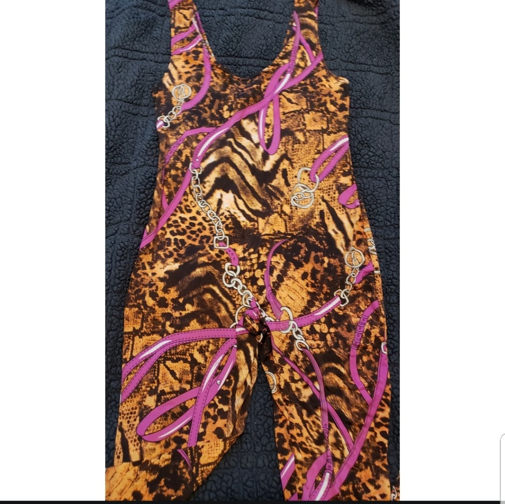 Full leopard print body suit